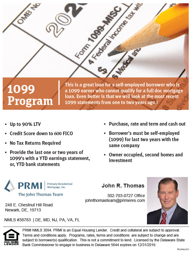 1099 Income Mortgage Loan Program