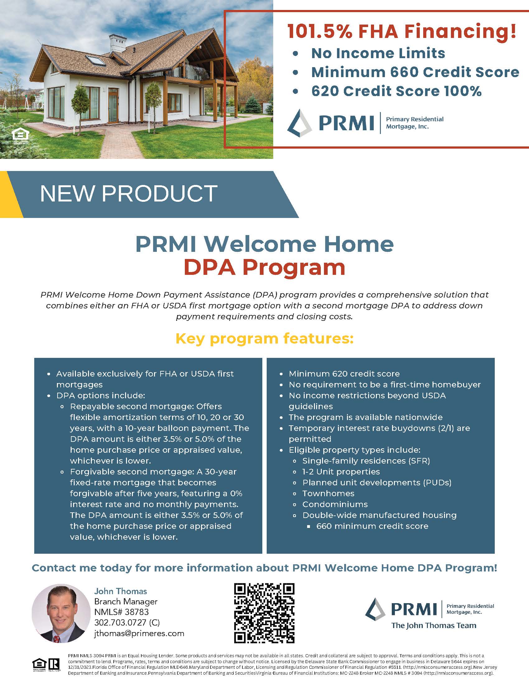 PRMI Home Down Payment Assistance Program Get FHA, VA, USDA Mortgage Rates and Tips