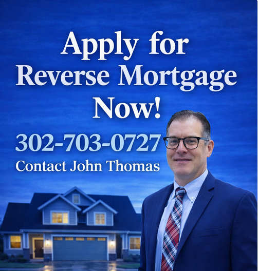 Reverse mortgage consultation call to action for Delaware and Maryland homeowners with John Thomas at Primary Residential Mortgage