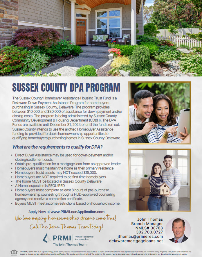 Sussex County Down Payment Assistance Program