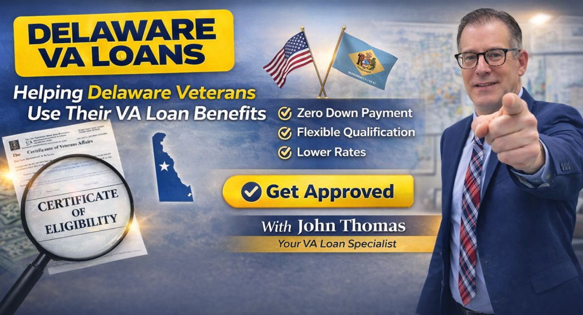 John Thomas, mortgage loan officer, helping a Delaware veteran family use their VA home loan benefit - NMLS #38783