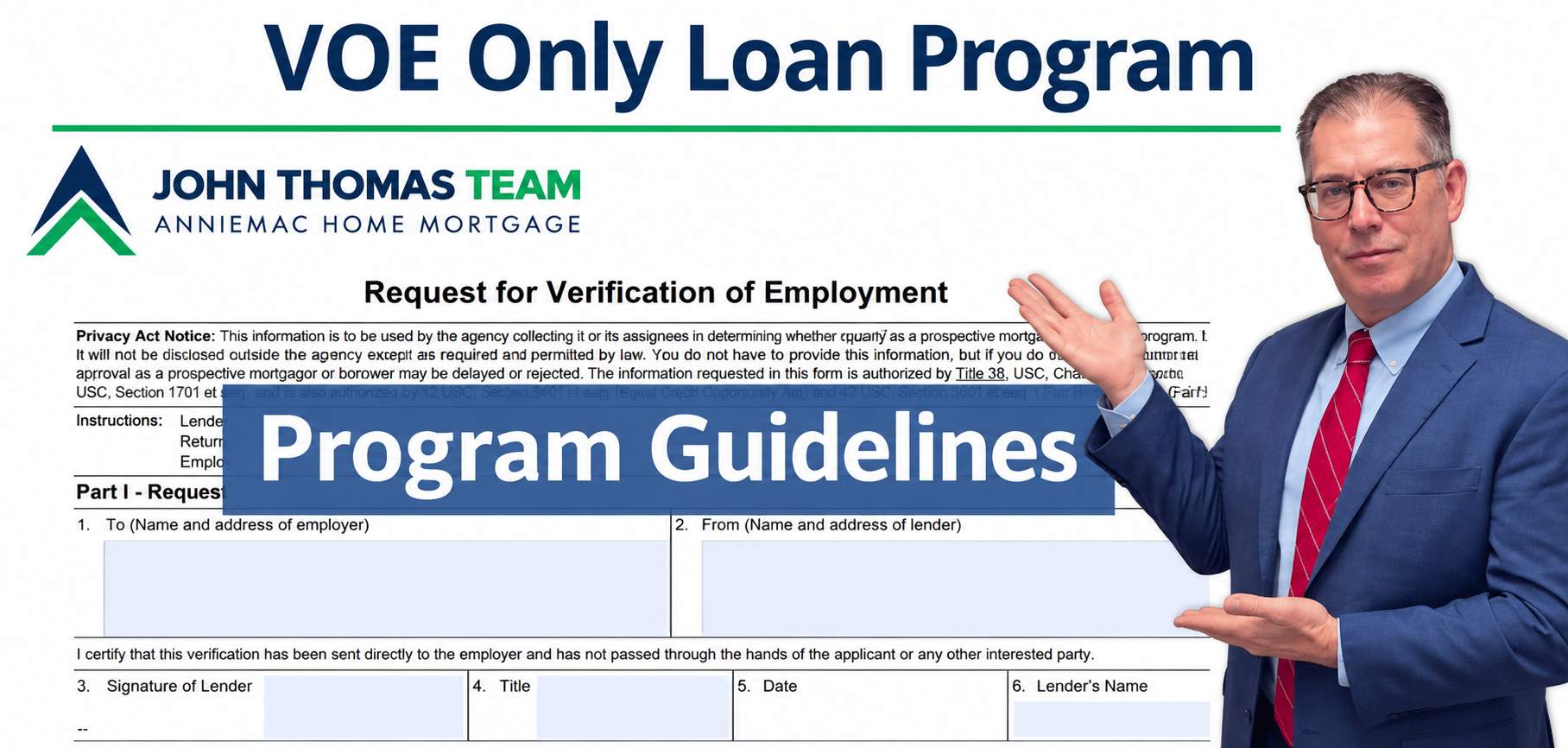 VOE Only Loan Program guidelines summary for Delaware and Maryland buyers