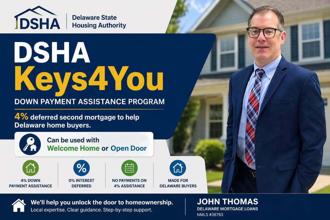 DSHA Keys4You 4% down payment assistance for Delaware buyers