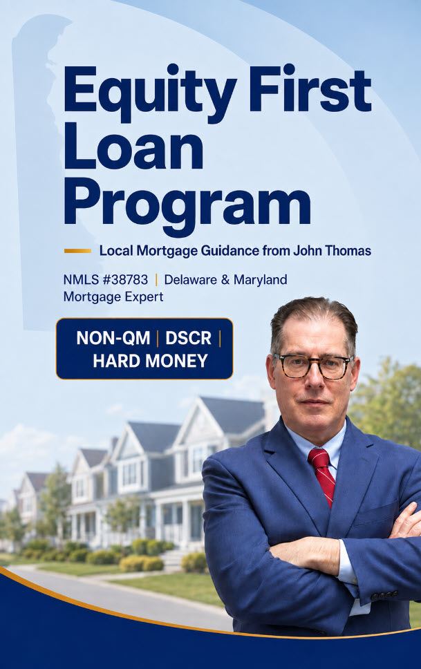 Delaware rental property financed with the Equity First Loan Program, a business-purpose investor loan with no minimum credit score - John Thomas Team, NMLS #38783.