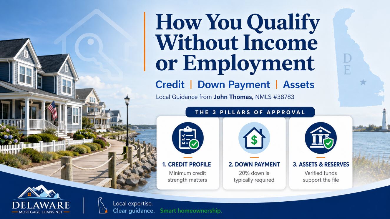John Thomas, mortgage loan officer, How You Qualify Without Income or Employment Delaware Mortgage - NMLS #38783