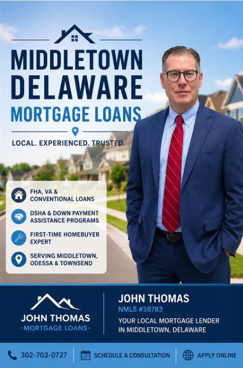 John Thomas, mortgage loan officer, serving Middletown, Delaware buyers in the MOT region — NMLS #38783 (mobile view)