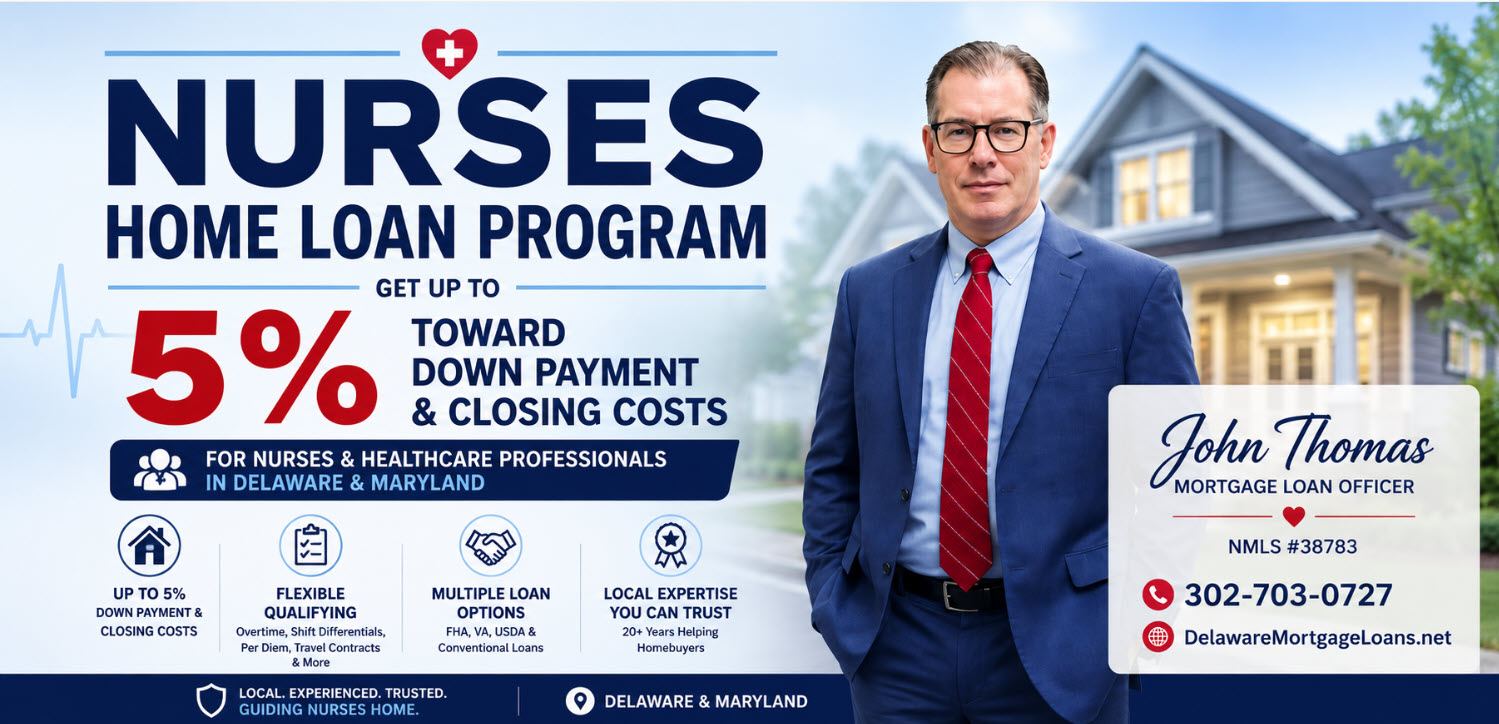 John Thomas, mortgage loan officer at Primary Residential Mortgage in Newark, DE, presenting the Delaware Nurses Mortgage Program for healthcare professionals - NMLS #38783