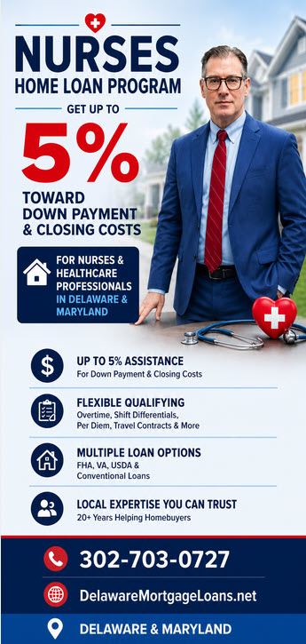 Mobile view of John Thomas presenting the Delaware Nurses Mortgage Program for healthcare workers - NMLS #38783
