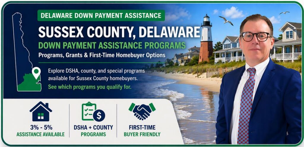 Sussex County Delaware down payment assistance programs for homebuyers