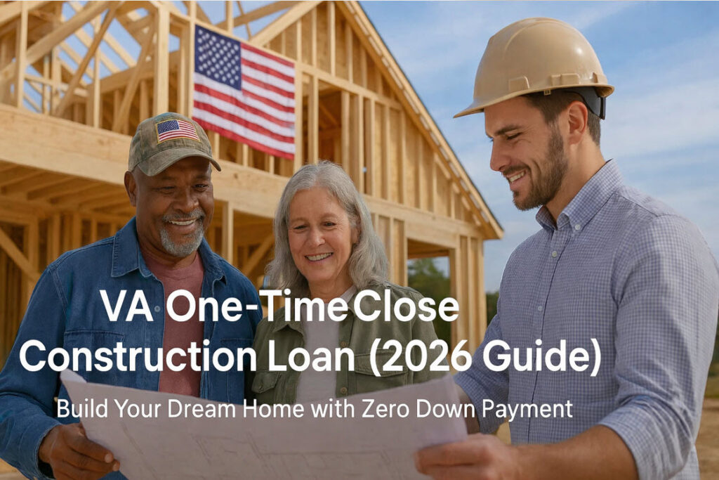 VA one time close construction loan in Delaware and Maryland for building a home with zero down payment