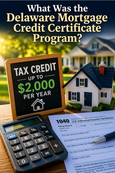 What was the Delaware Mortgage Credit Certificate program — first-time home buyer reviewing mortgage documents Newark Delaware
